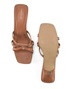 Hepburn Bow Tan Heels - Lino Perros