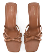 Hepburn Bow Tan Heels - Lino Perros