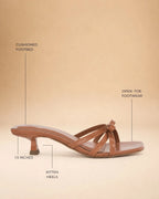 Hepburn Bow Tan Heels - Lino Perros