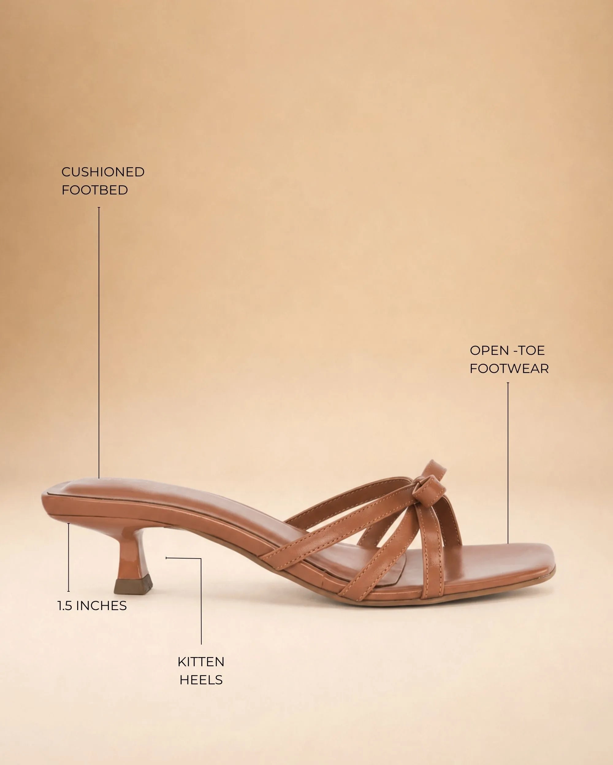 Hepburn Bow Tan Heels - Lino Perros