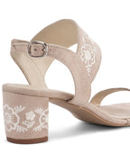 Mary Beige Boho Block Heels - Lino Perros