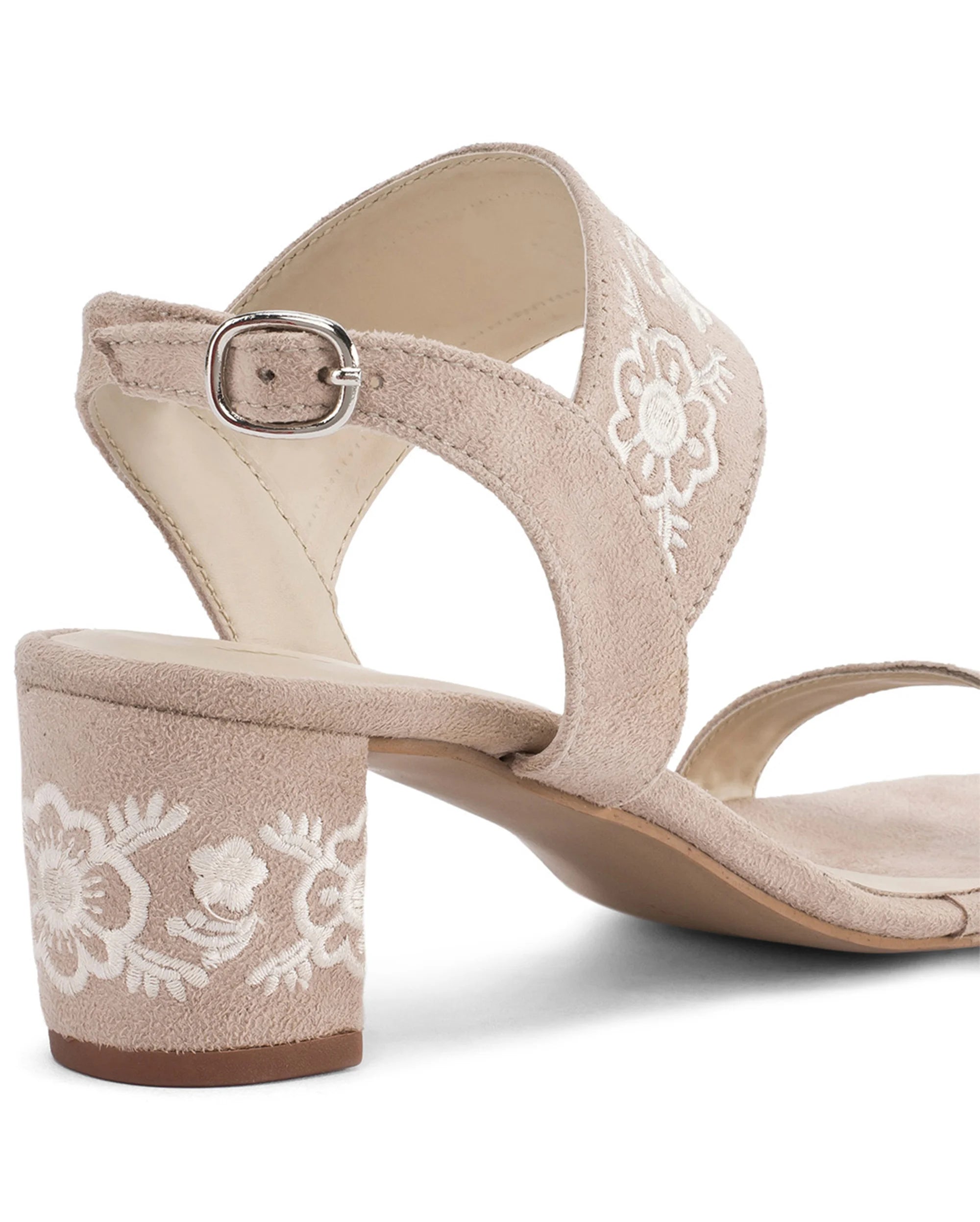 Mary Beige Boho Block Heels - Lino Perros
