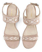 Mary Beige Boho Block Heels - Lino Perros