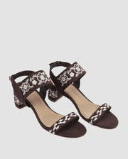 Mary Coffee Boho Block Heels