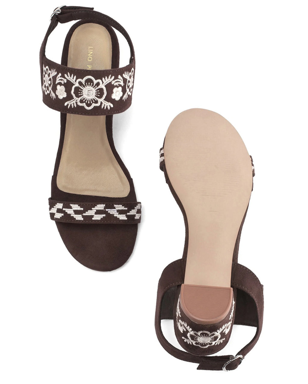 Mary Coffee Boho Block Heels - Lino Perros