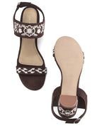 Mary Coffee Boho Block Heels - Lino Perros