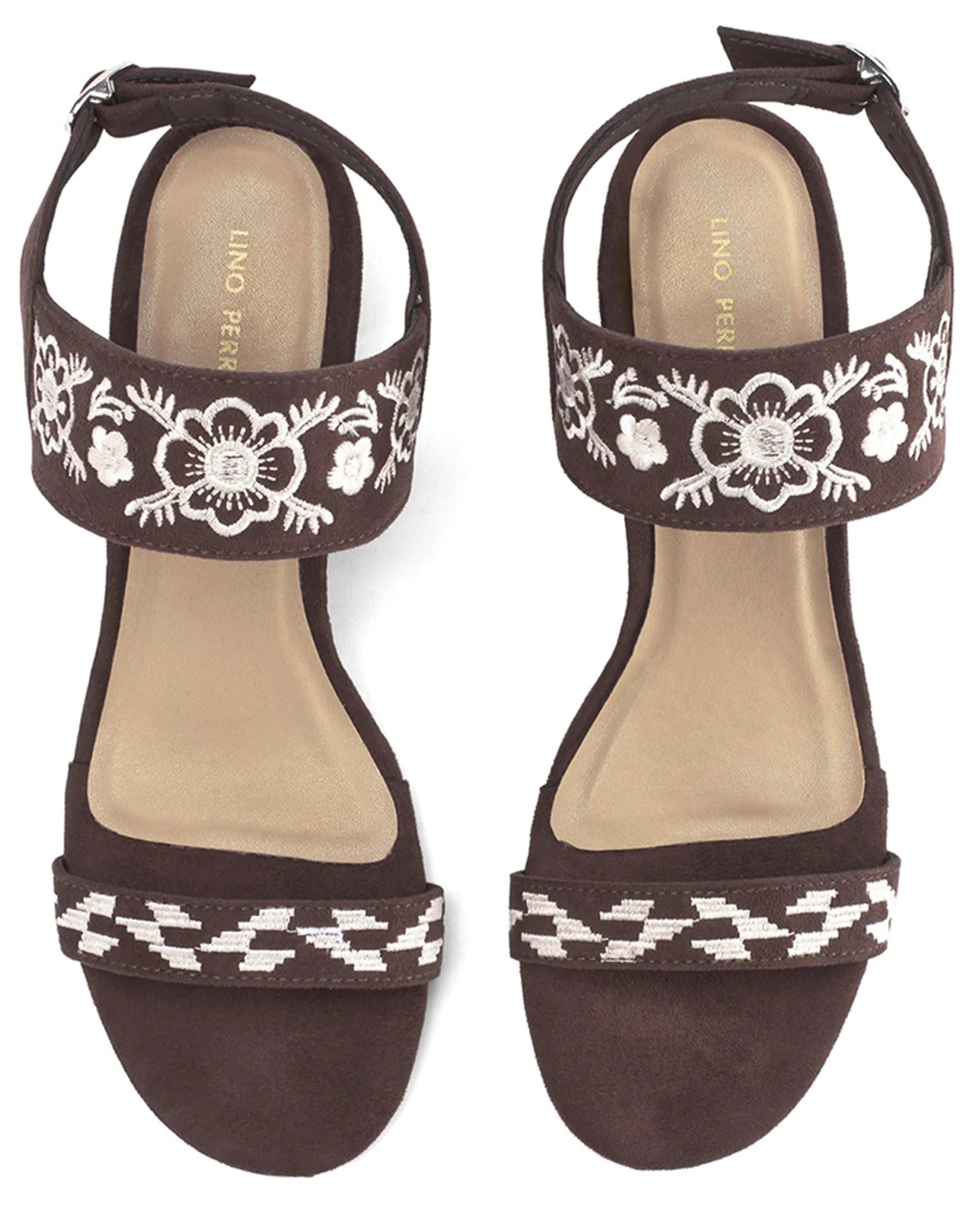 Mary Coffee Boho Block Heels - Lino Perros