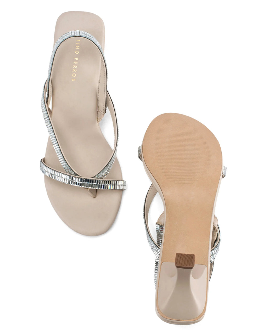 Victoria Beige Starlit Heels - Lino Perros