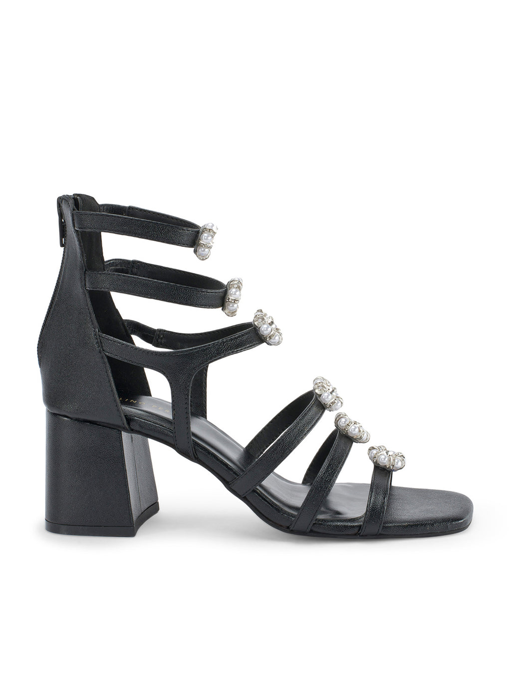 Victoria Black Crystal Gladiator Heels -Lino Perros