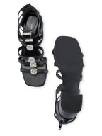 Victoria Black Crystal Gladiator Heels -Lino Perros