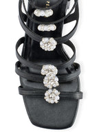 Victoria Black Crystal Gladiator Heels -Lino Perros