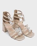 Victoria Gold Crystal Gladiator Heels - Lino Perros