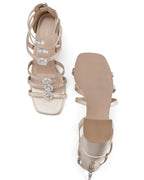 Victoria Gold Crystal Gladiator Heels - Lino Perros