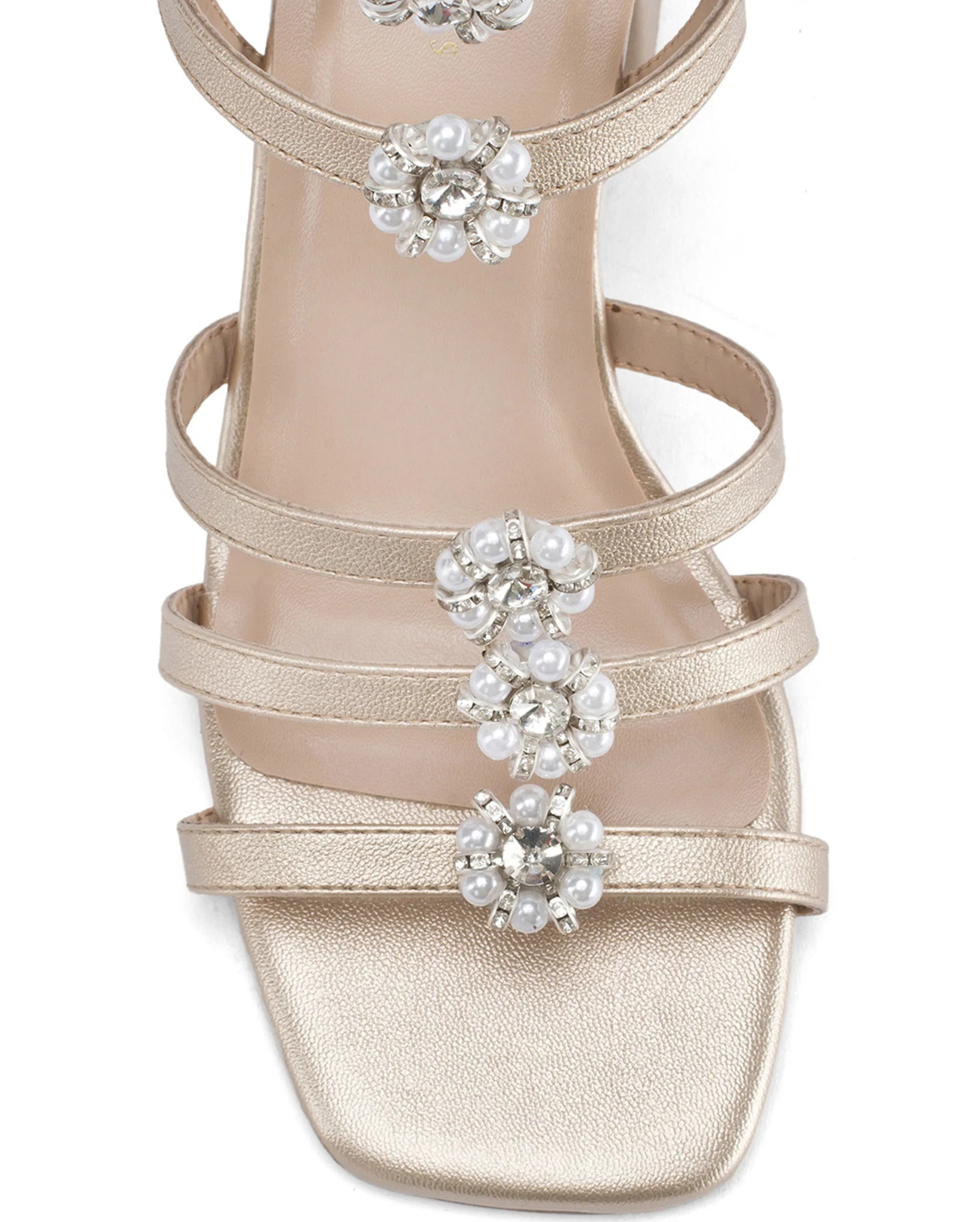 Victoria Gold Crystal Gladiator Heels - Lino Perros