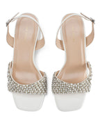 Victoria Off-White Pearl Luxe Block Heels - Lino Perros