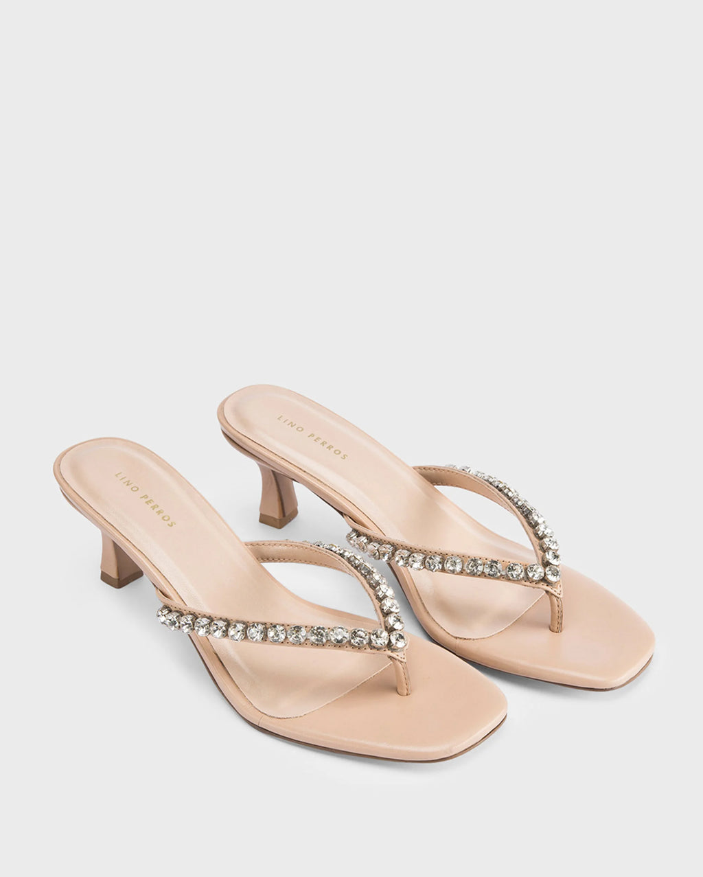 Mary Beige Sparkle Heels - Lino Perros