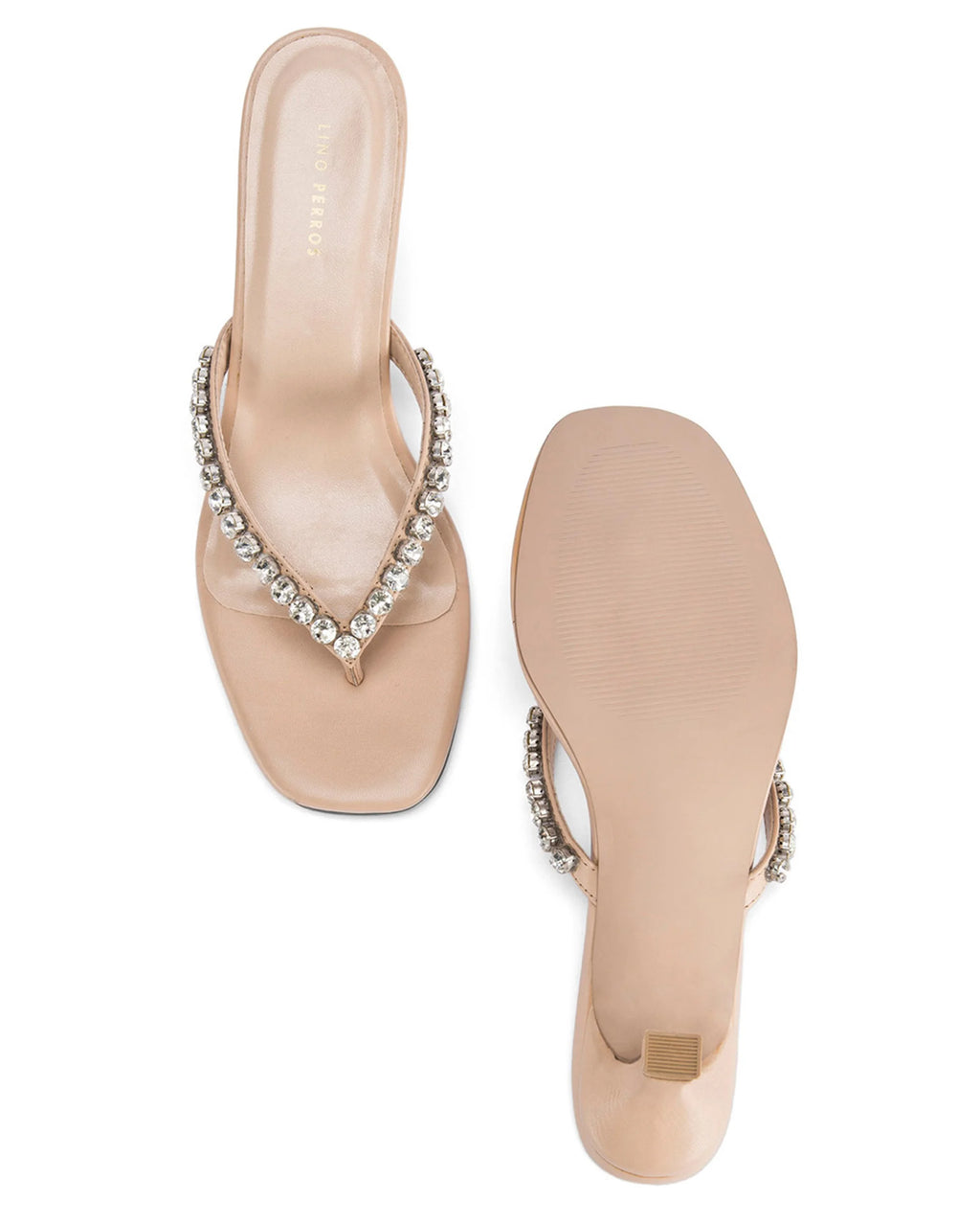 Mary Beige Sparkle Heels - Lino Perros