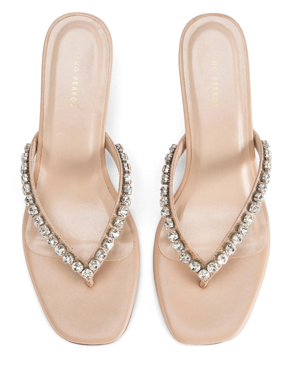 Mary Beige Sparkle Heels - Lino Perros