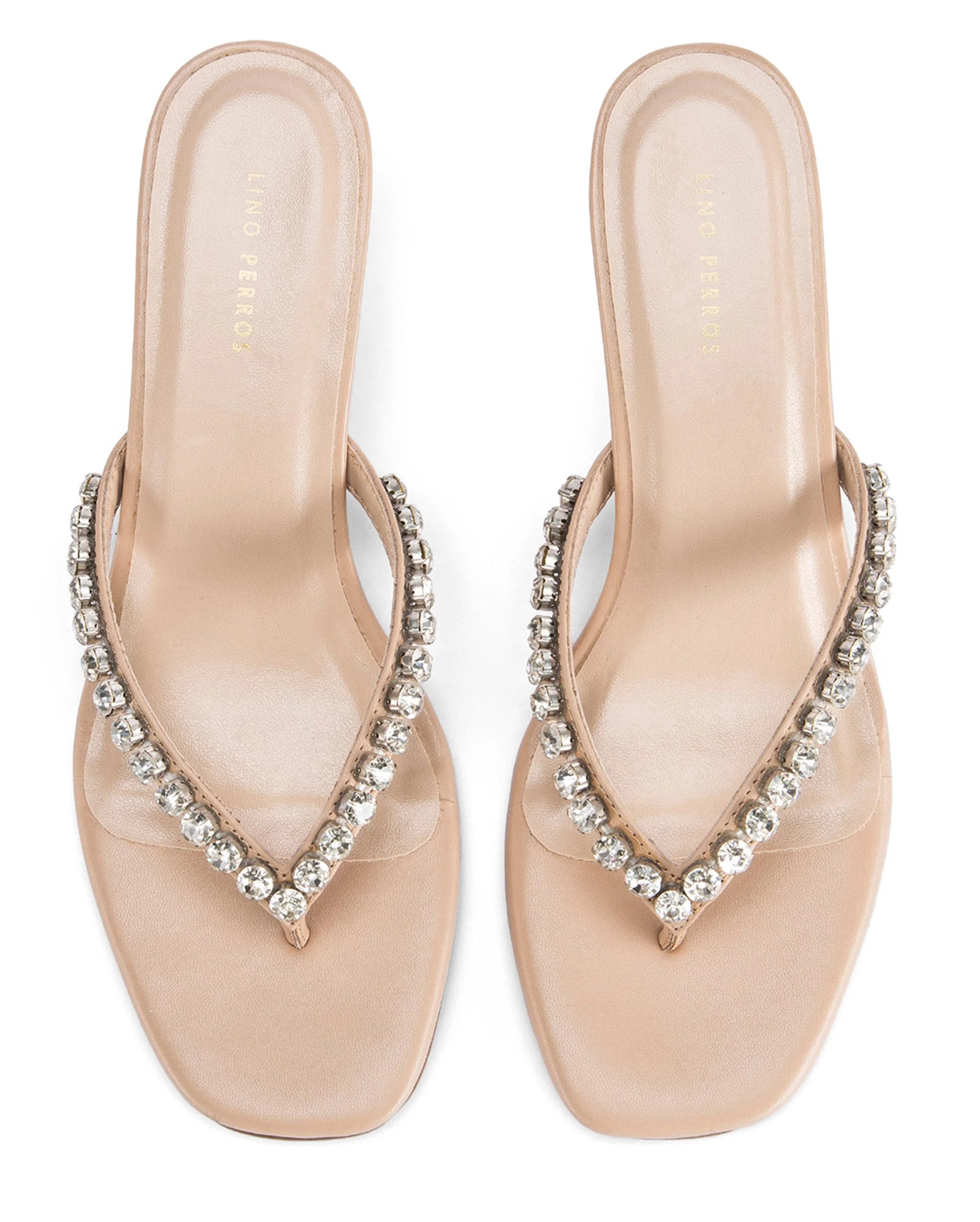 Mary Beige Sparkle Heels - Lino Perros