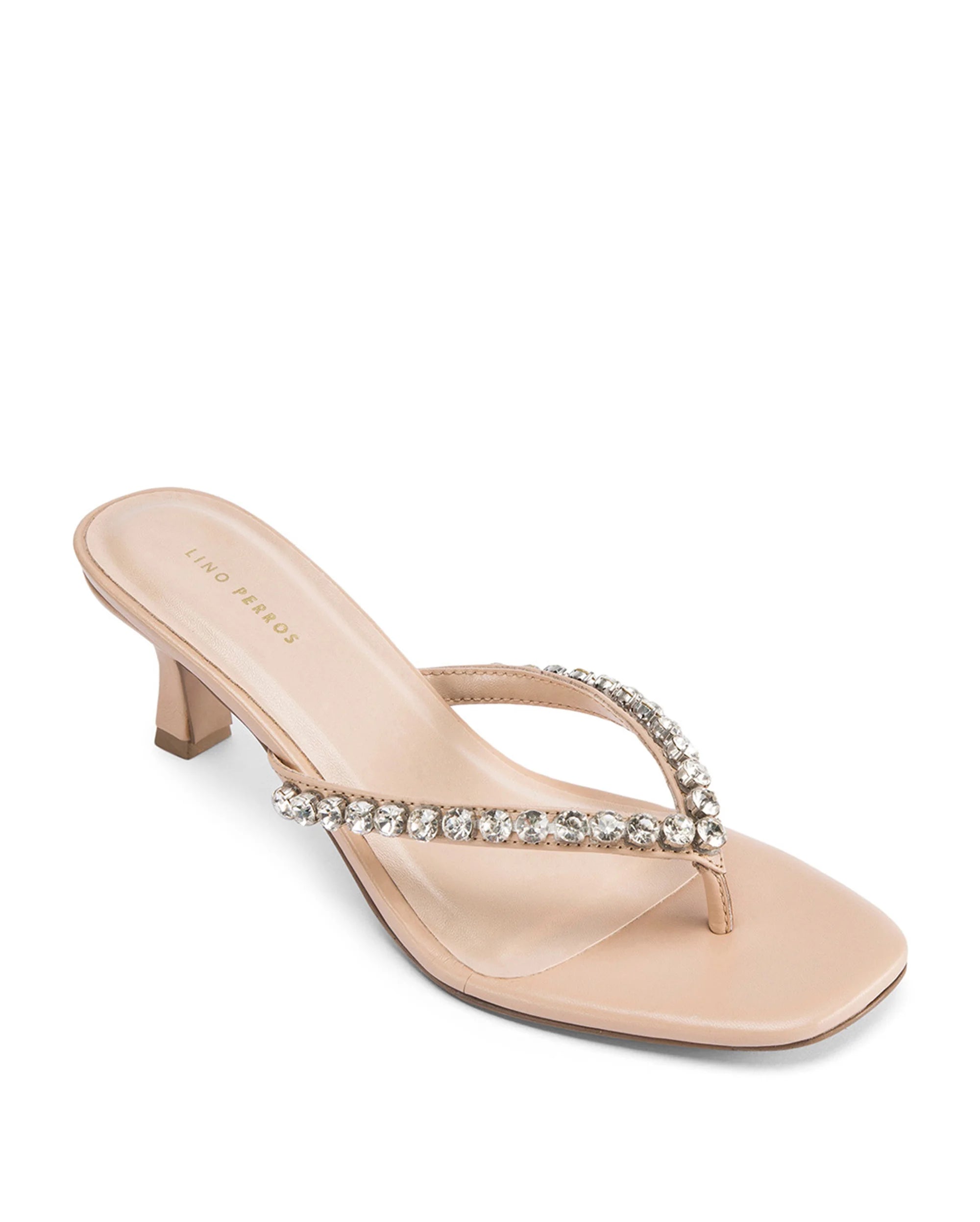 Mary Beige Sparkle Heels - Lino Perros