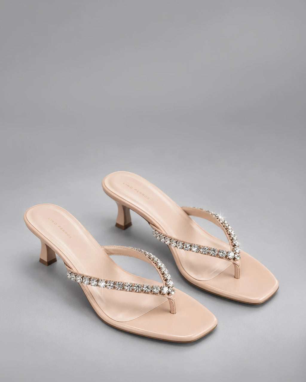 Mary Beige Sparkle Heels - Lino Perros