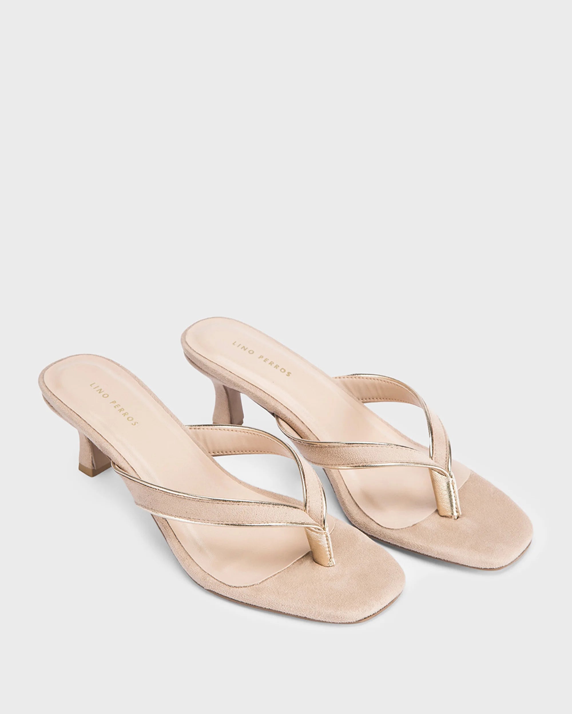 Mary Beige Velvet Heels - Lino Perros