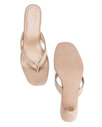 Mary Beige Velvet Heels - Lino Perros