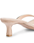 Mary Beige Velvet Heels - Lino Perros