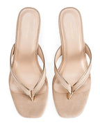 Mary Beige Velvet Heels - Lino Perros
