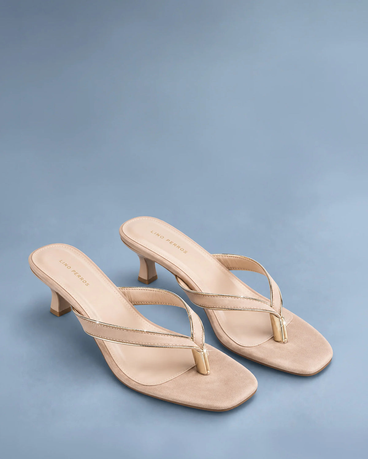 Mary Beige Velvet Heels - Lino Perros