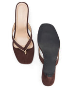 Mary Brown Velvet Heels - Lino Perros