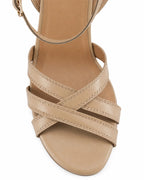 Gabbana Beige Multi-Strap Block Heels - Lino Perros
