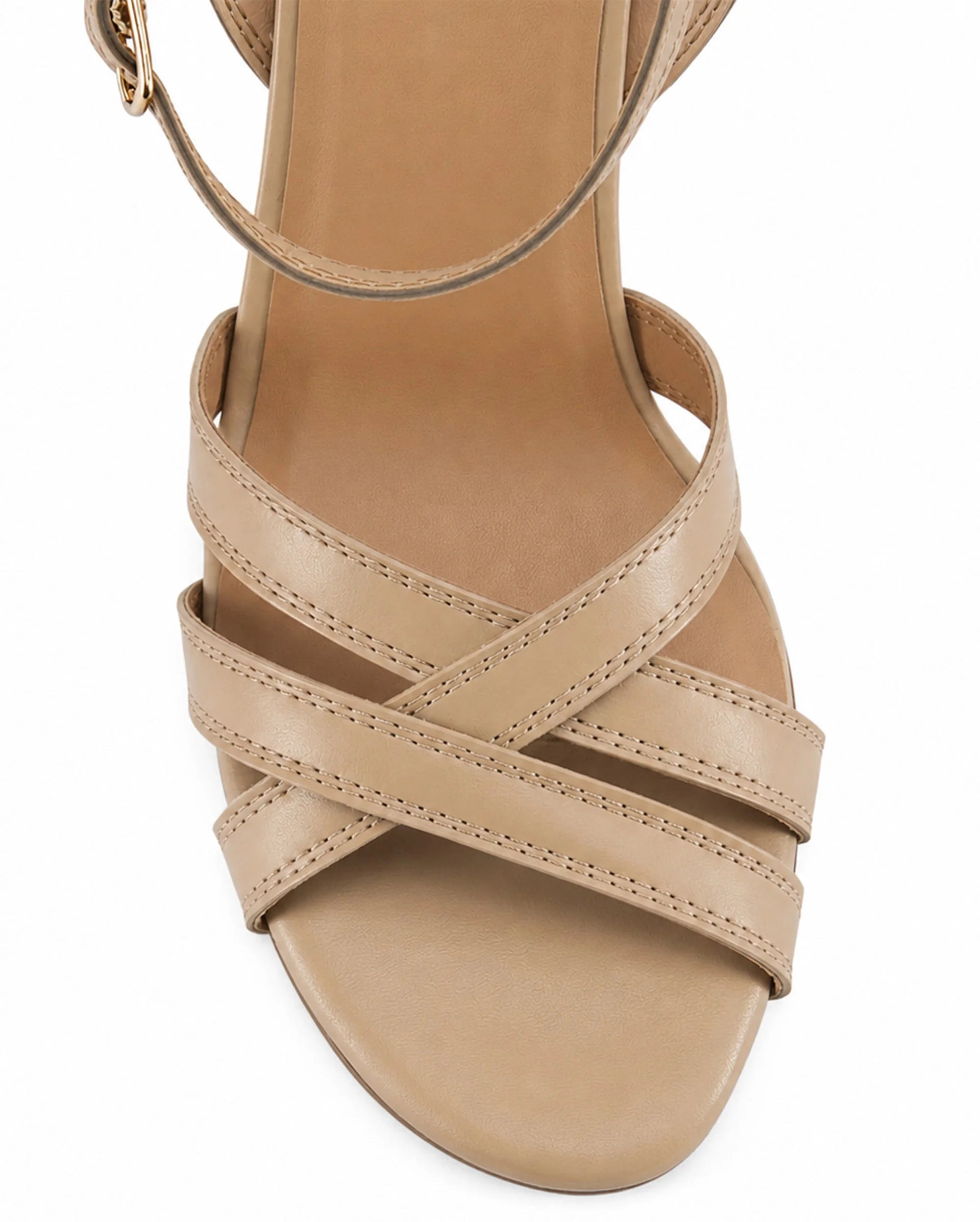 Gabbana Beige Multi-Strap Block Heels - Lino Perros
