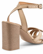 Gabbana Beige Multi-Strap Block Heels - Lino Perros