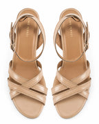 Gabbana Beige Multi-Strap Block Heels - Lino Perros
