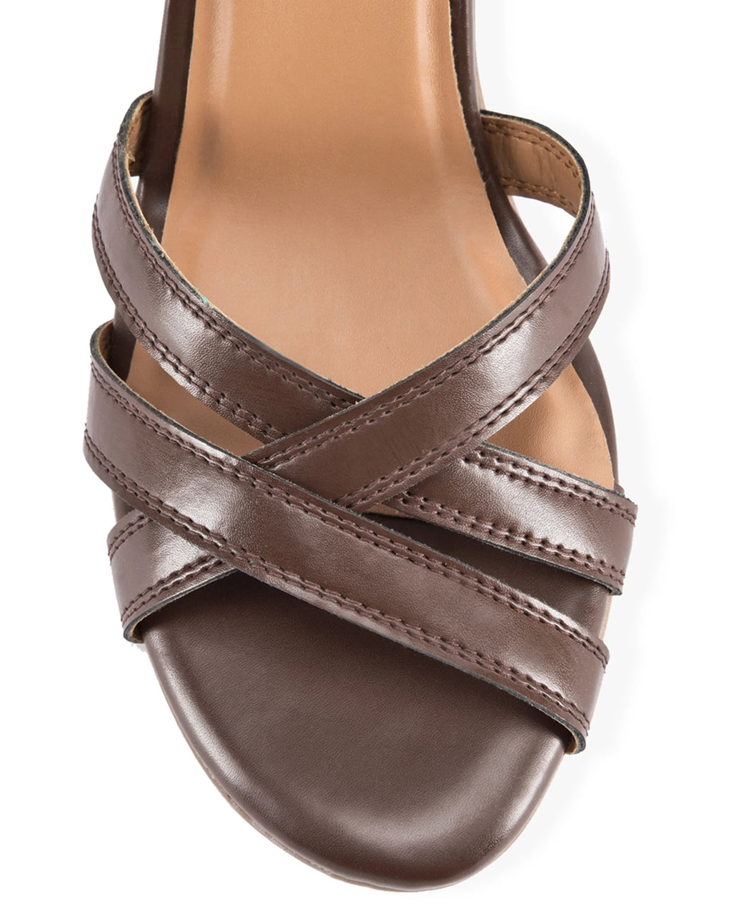 Gabbana Coffee Multi-Strap Block Heels - Lino Perros