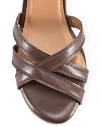 Gabbana Coffee Multi-Strap Block Heels - Lino Perros