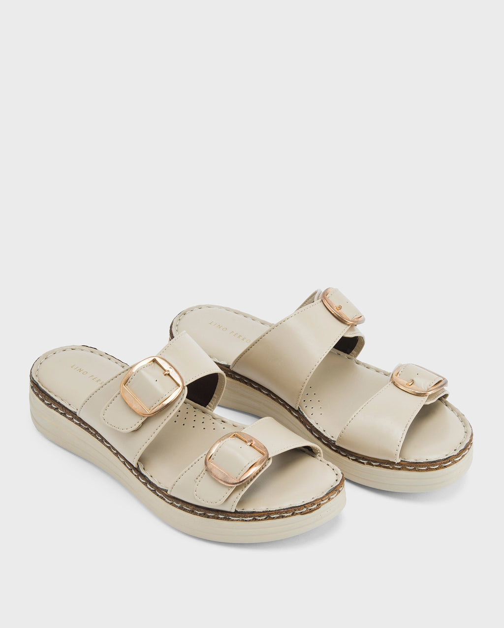 Lopez Beige Buckle Wedges