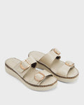 Lopez Beige Buckle Wedges