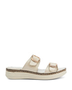 Lopez Beige Buckle Wedges