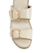 Lopez Beige Buckle Wedges