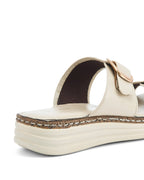 Lopez Beige Buckle Wedges
