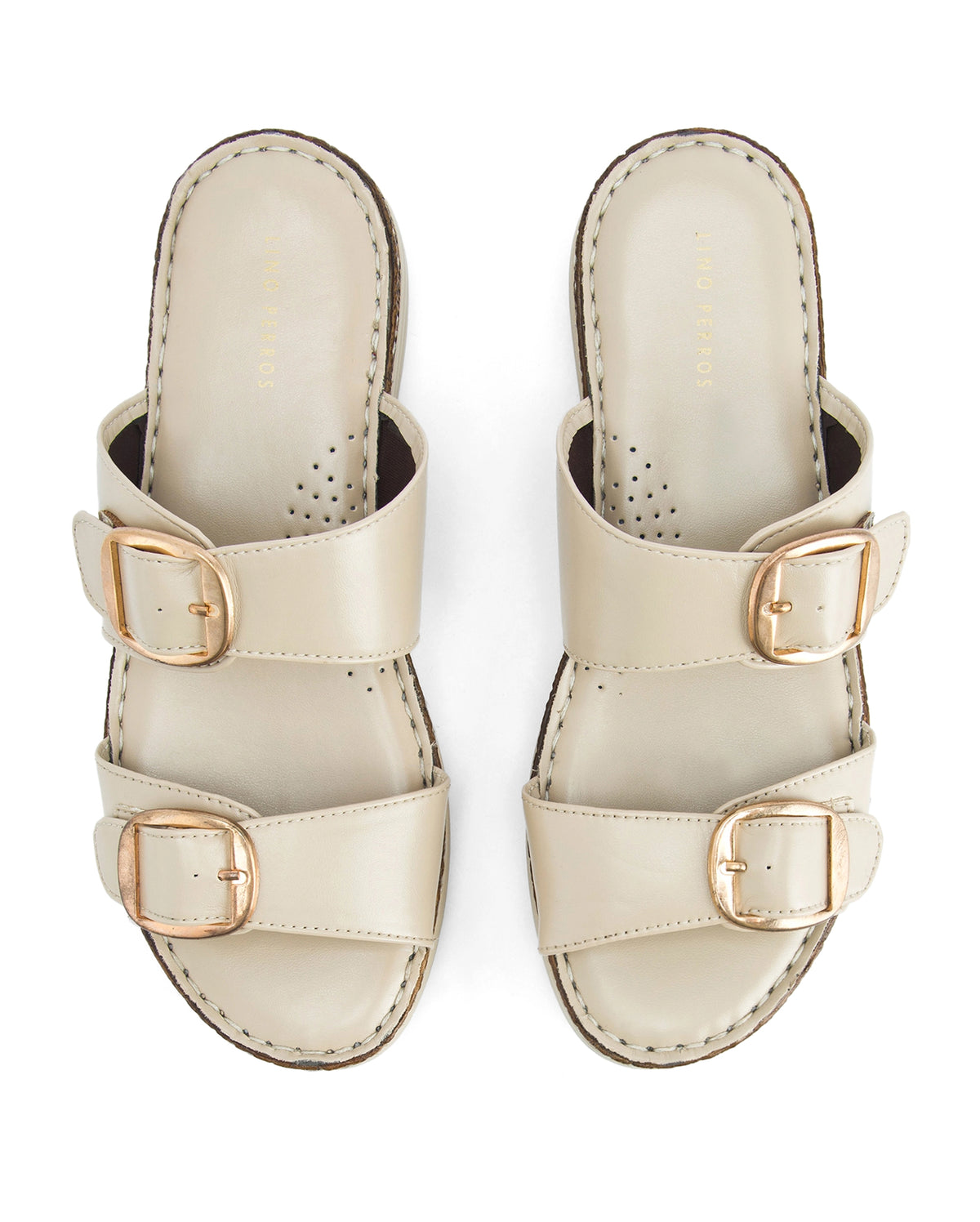 Lopez Beige Buckle Wedges
