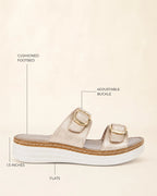 Lopez Rose-Gold Buckle Wedges - Lino Perros