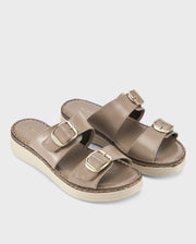 Lopez Taupe Buckle Wedges
