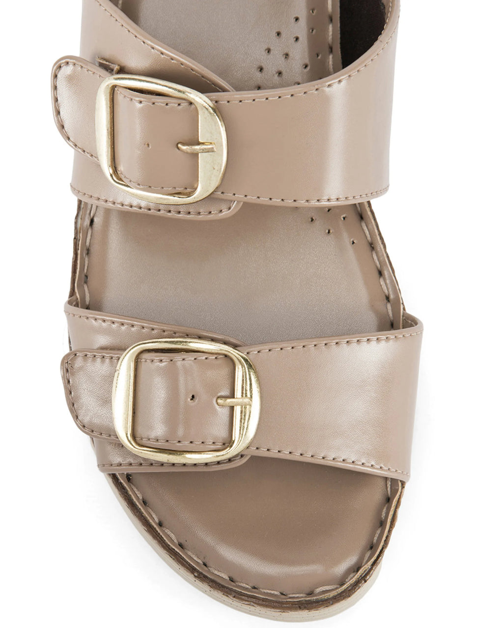Lopez Taupe Buckle Wedges - Lino Perros