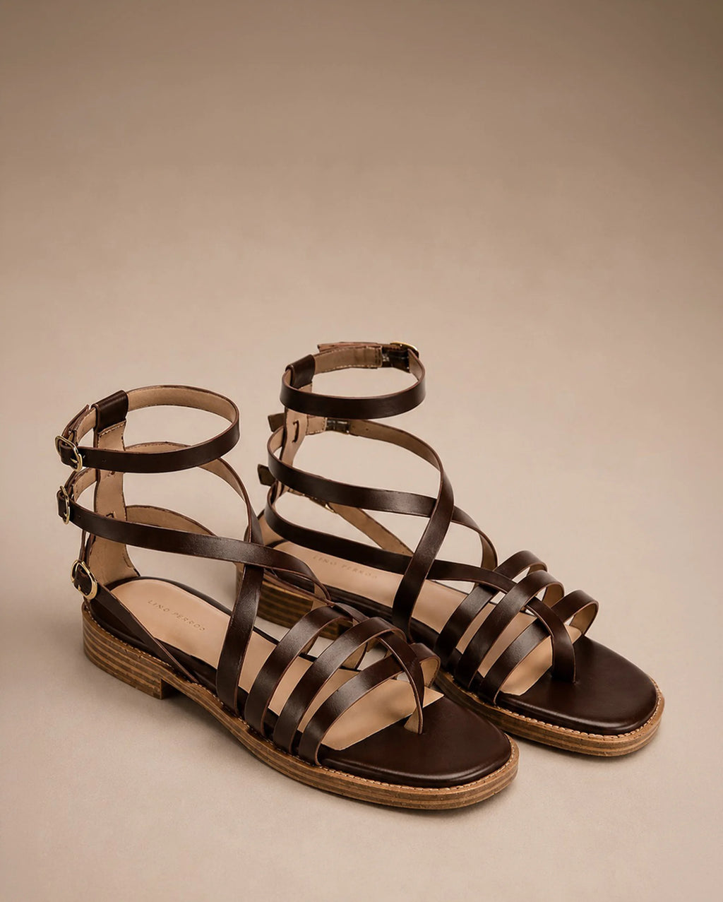 Mary Brown Gladiator Flats - Lino Perros