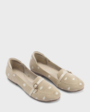 Hepburn Beige Polka Charm Loafers