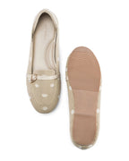 Hepburn Beige Polka Charm Loafers - Lino Perros