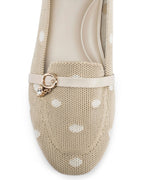 Hepburn Beige Polka Charm Loafers - Lino Perros
